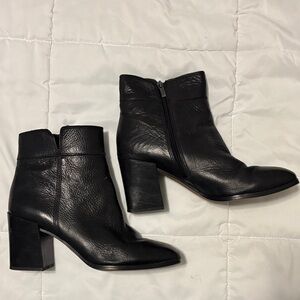 Franco Sarto Black Leather Ankle Booties